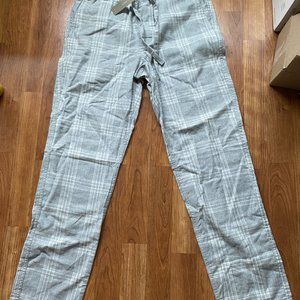 NEW w/Tag Men's J. Crew Flannel Pajama Pants, Gray/White Plaid, Small
